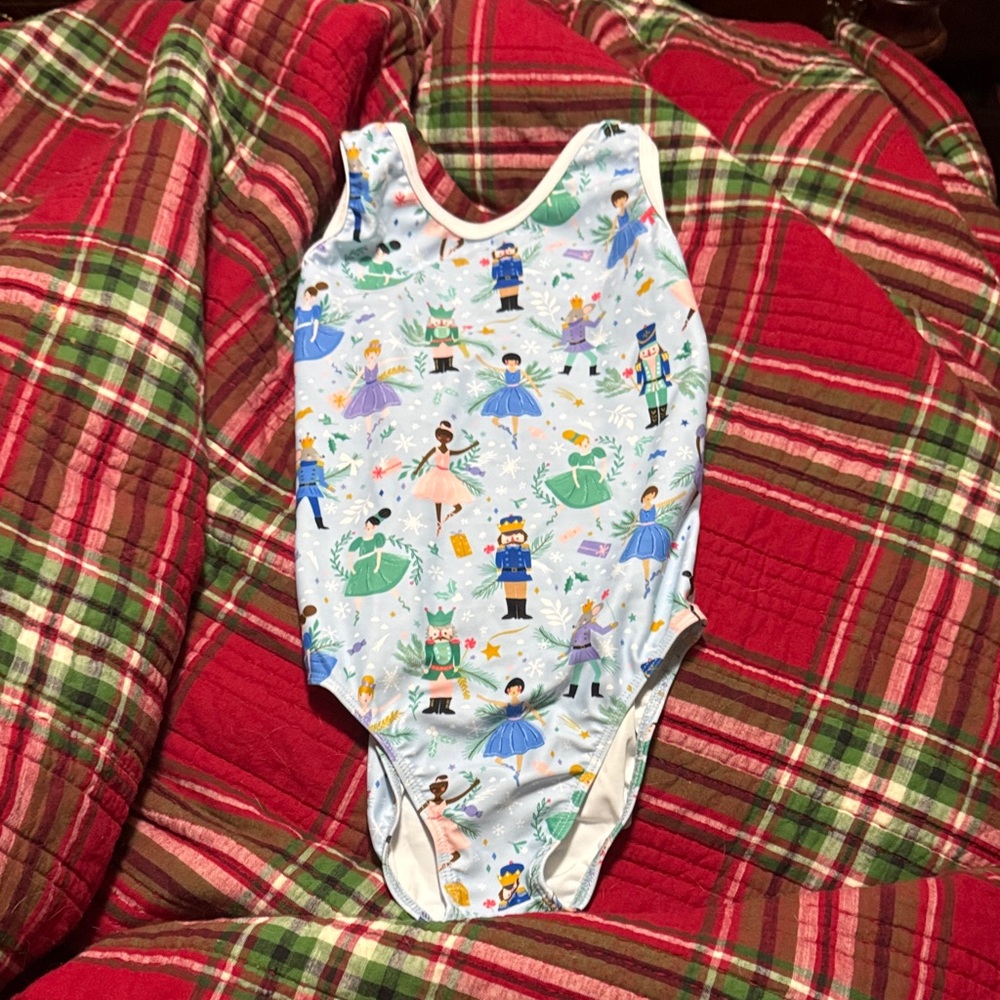 Kids Printed nutcracker ballet dance leotard light blue child large Distira